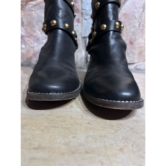 See by Chloe Studded Calf Skin Leather Ankle Booties Black Women's US Size 8 - Picture 9 of 12